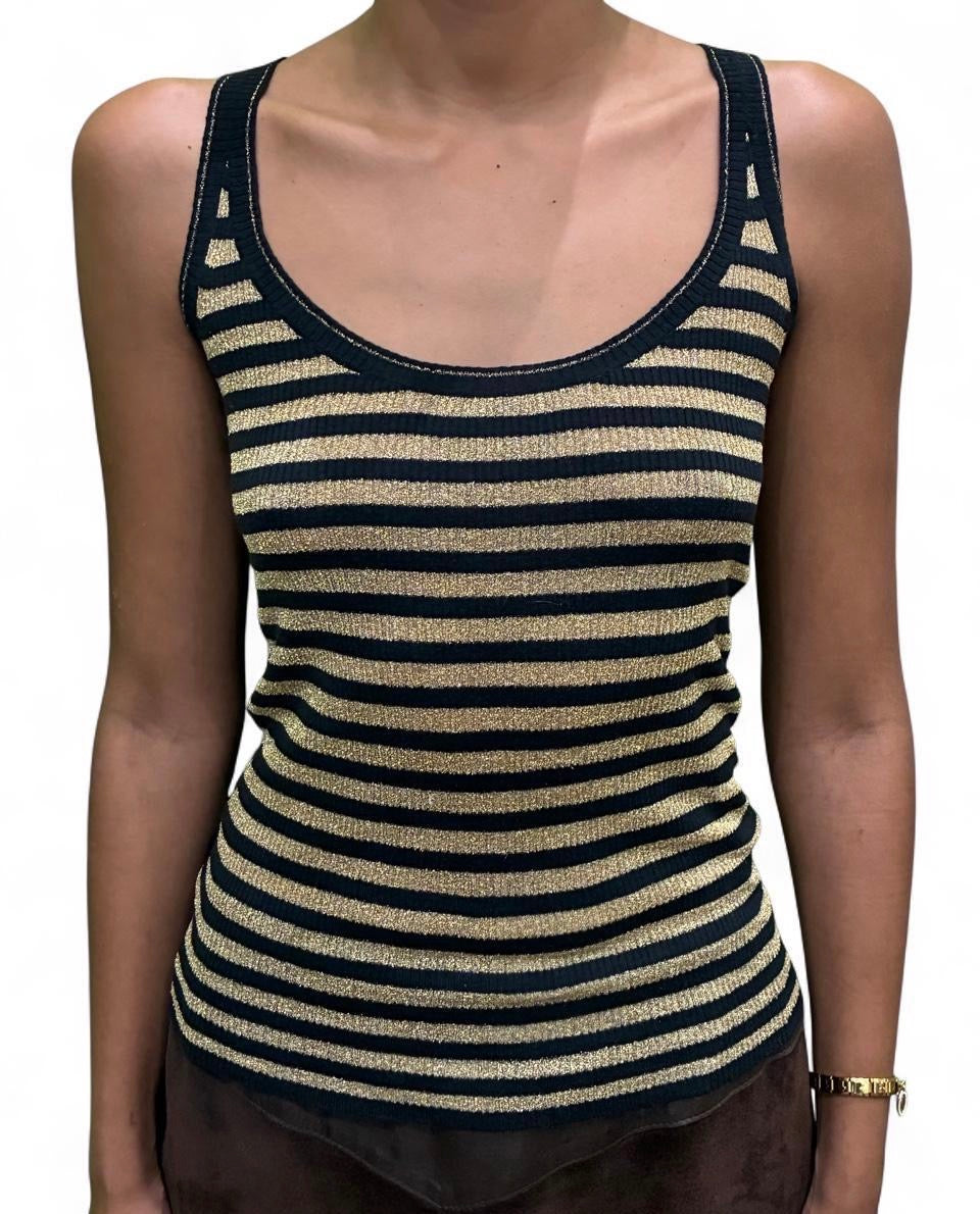 Vintage D&G metallic striped tank top